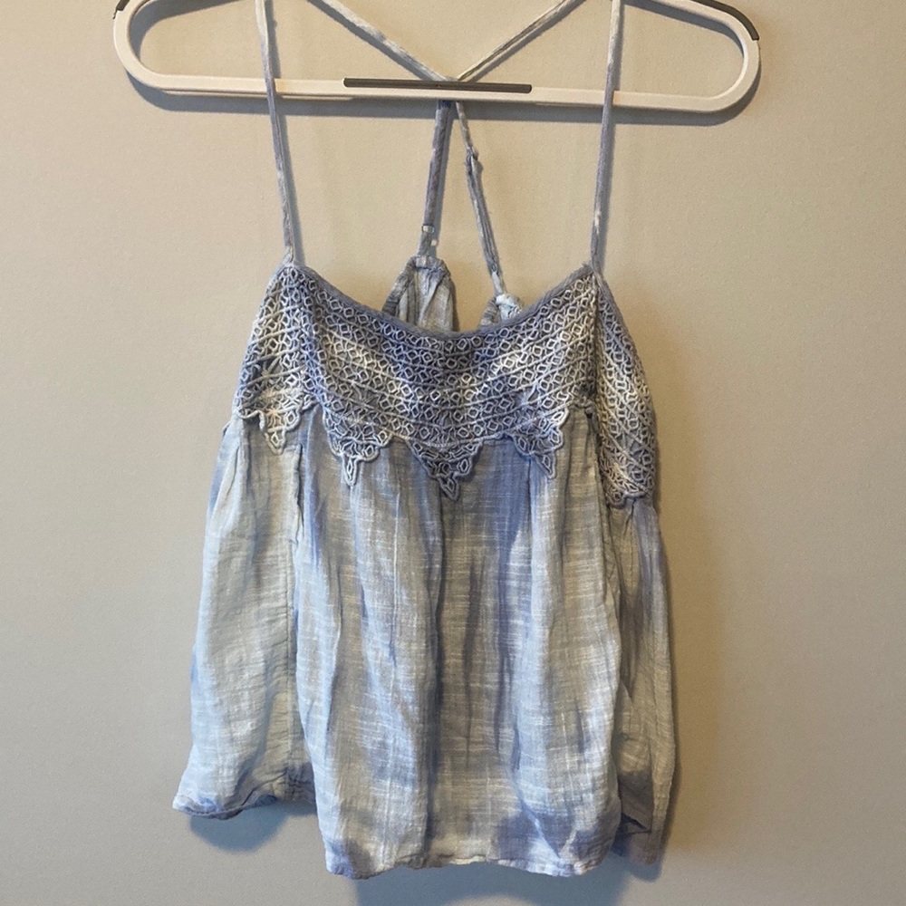 American Eagle women’s blue racer back style tank top